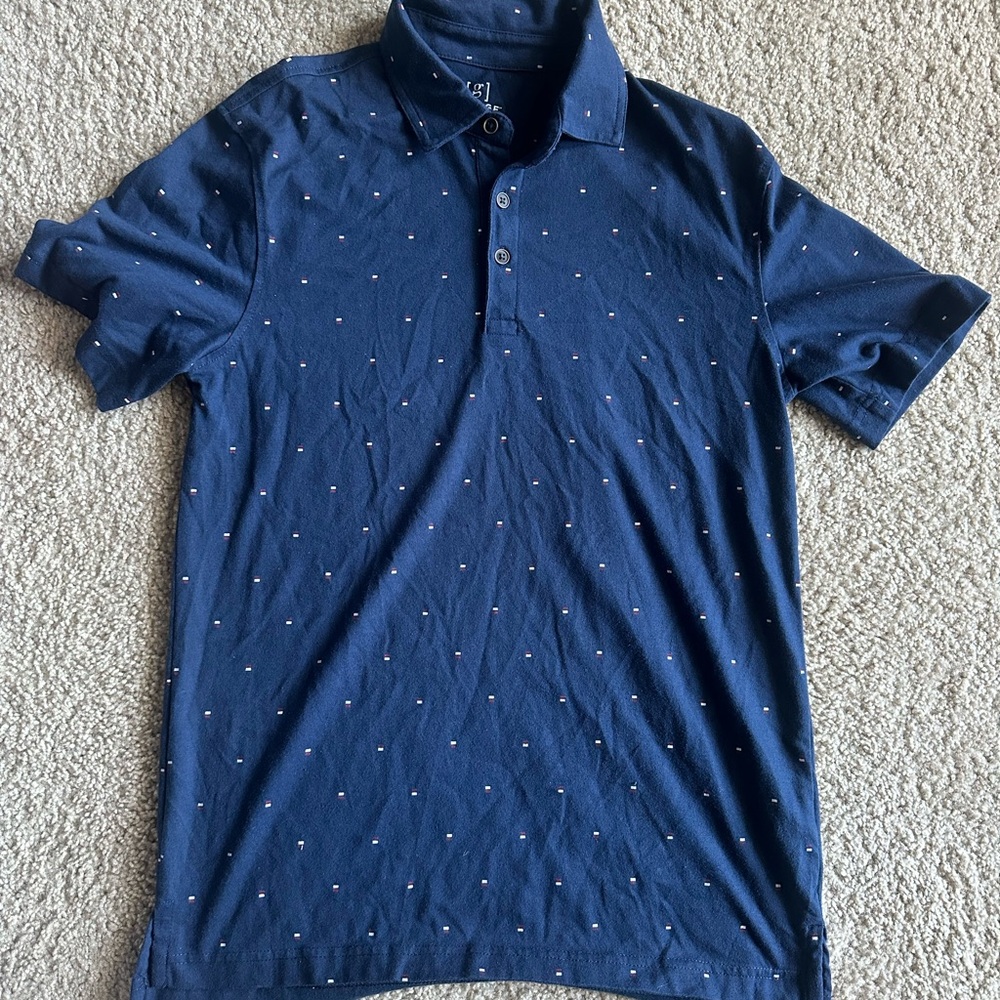 George Blue Polo Shirt with Subtle Pattern
